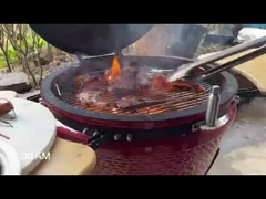 Pizza Gốm Than Nướng Kamado Grill 27 Inch BBQ Tre Sidetable 304