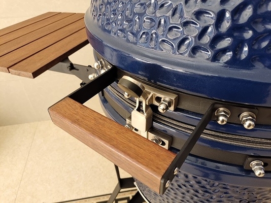Vỉ nướng Kamado bằng than 21,5 inch SGS, Vỉ nướng bằng gốm sứ xanh đậm